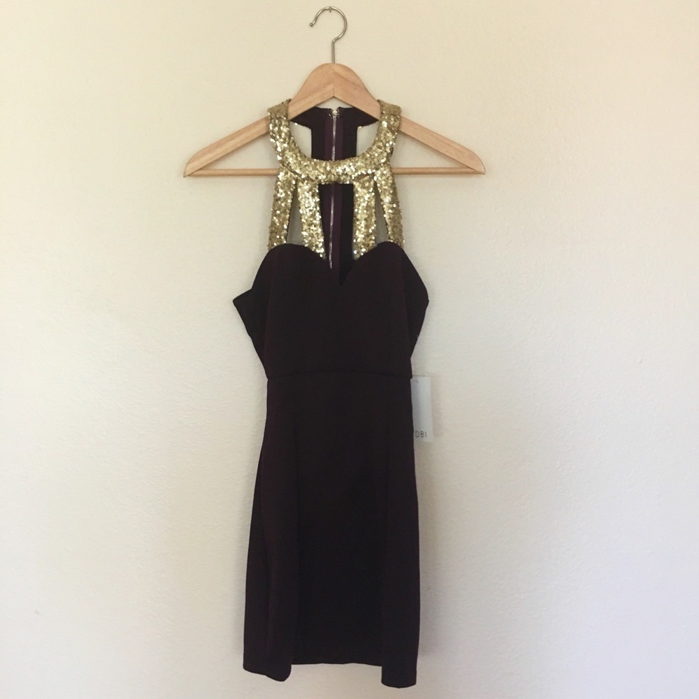 Royal purple sequined minidress